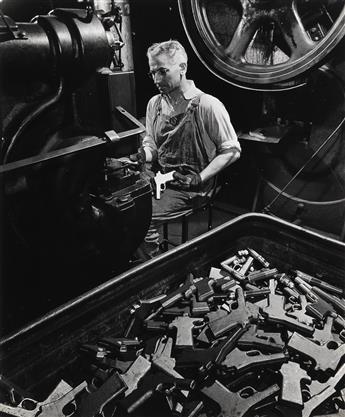 ANDREAS FEININGER (1906-1999) Gunsmith shop near Police Headquarters on Grand Street, Manhattan * Worker at Colt .45 Factory, Hartford,